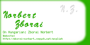 norbert zborai business card